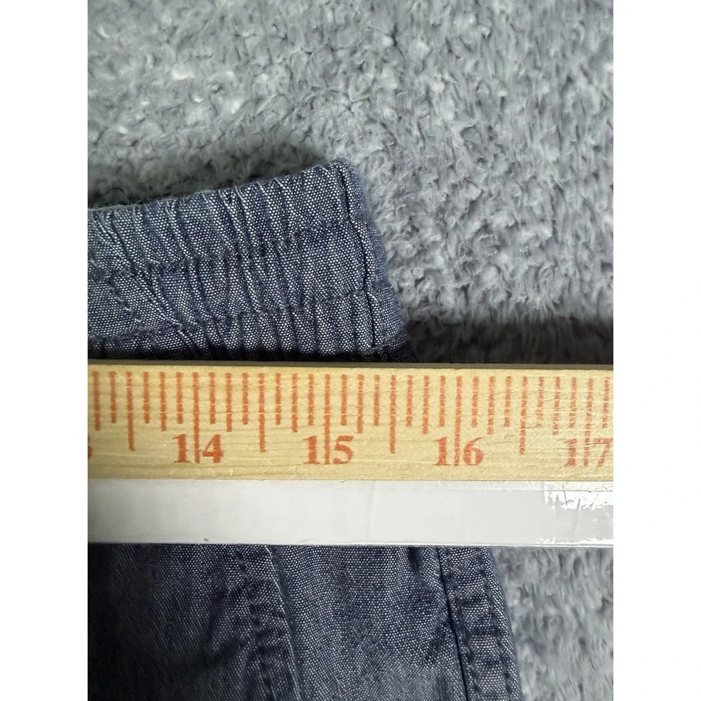 J Crew Dock Shorts Mens Medium Chambray Blue Drawstring Stretch Preppy 5